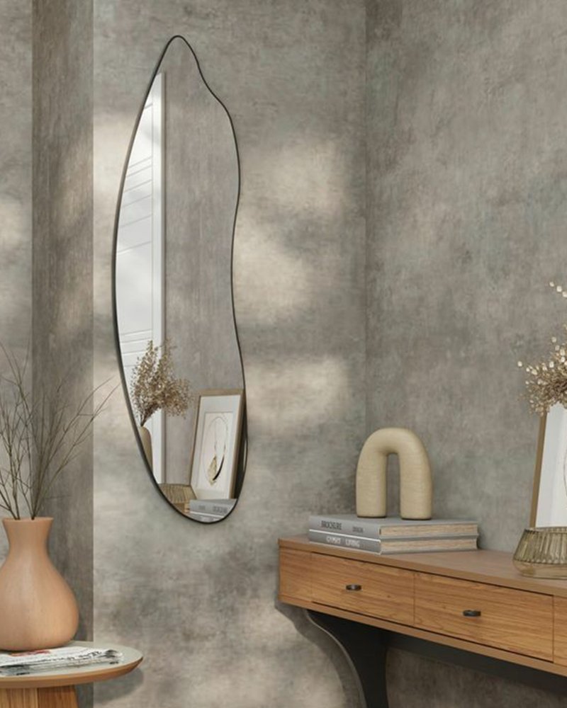 Espelho Orgânico Preto 34x119 cm